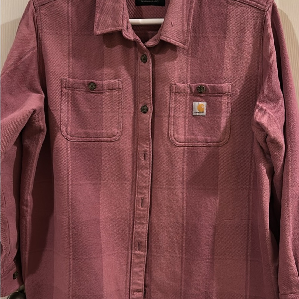 Carhartt Mauve Pink Plaid Work Shirt Jacket
